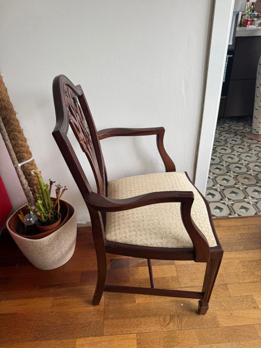 2 sedie da pranzo classiche in legno in stile Art Nouveau