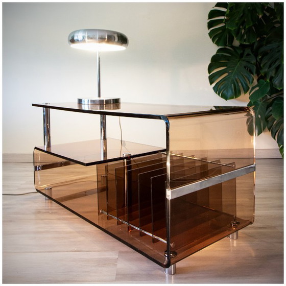 Image 1 of Console / Coffee table / Hi-Fi TV stand, Plexiglas, Michel Dumas for Roche Bobois 1970