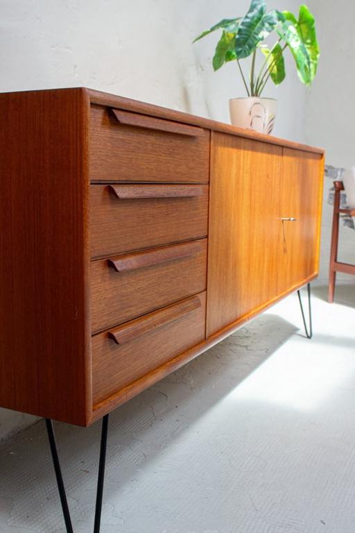 Vintage teak sideboard chest of drawers Danish 60s Mid Century