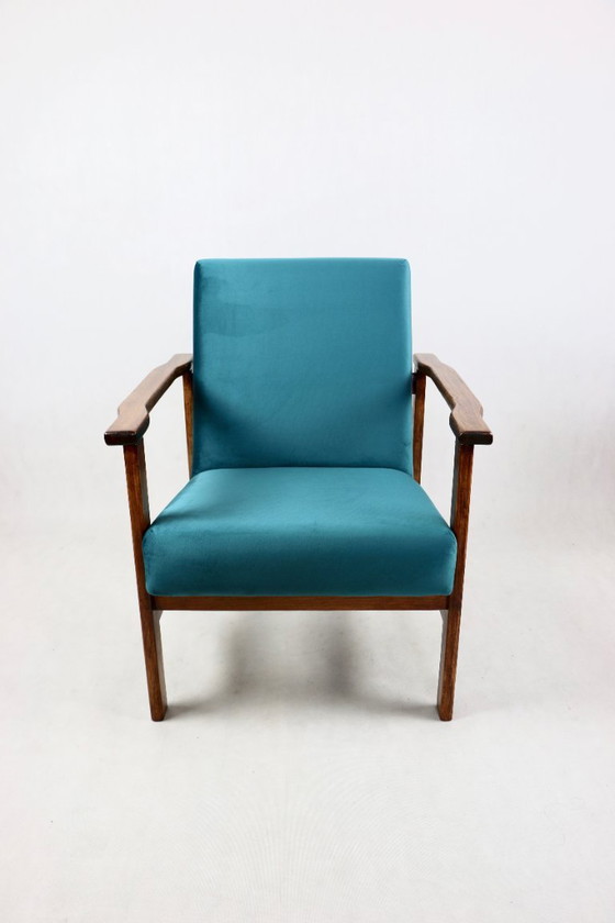 Image 1 of Fauteuil Vos in Blauw Turquoise, 1970