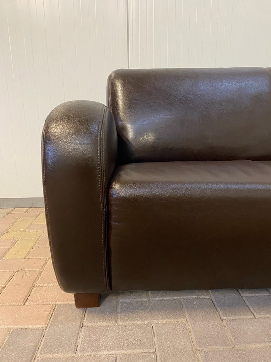 Image 1 of Divano in vera pelle marrone 3 + 2,5 posti