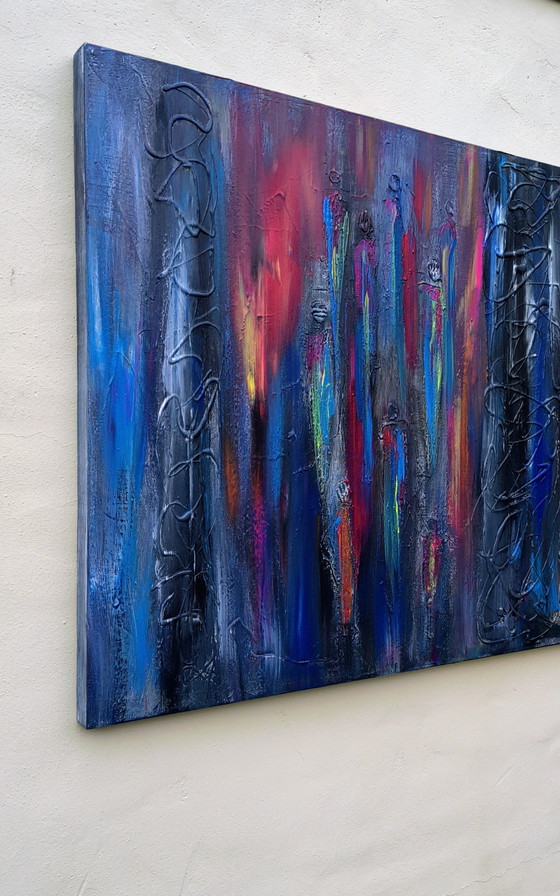 Figurines, large colorful painting. – Paintings & Drawings, Canvas (photo 4 of 11)