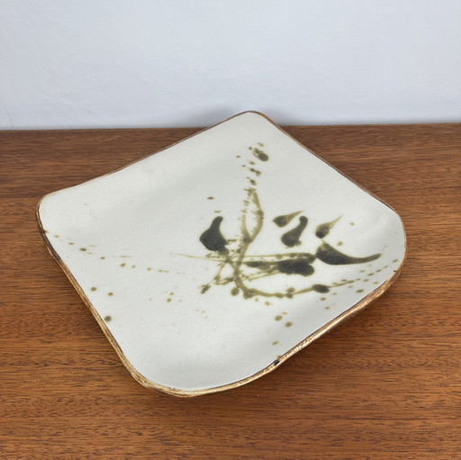 Plat carré "La Colombe", 1950/60, Madeleine Brault
