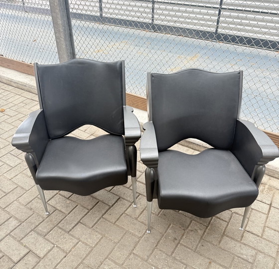 Image 1 of 2x poltrone lounge Bořek Šípek Maletak per Maletti, anni '90