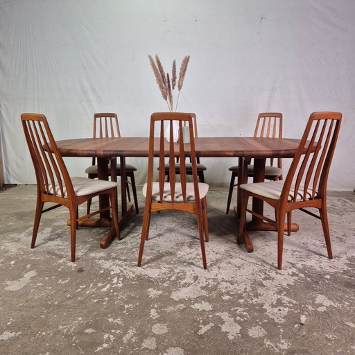 6x Niels Koefoed 'Eva' chair, vintage Danish dining chair