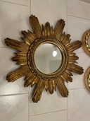 Frame / Mirror Sun Ø 42,5 And Oval 24x18 Cm In Gold / Art / Decoration / Ornaments