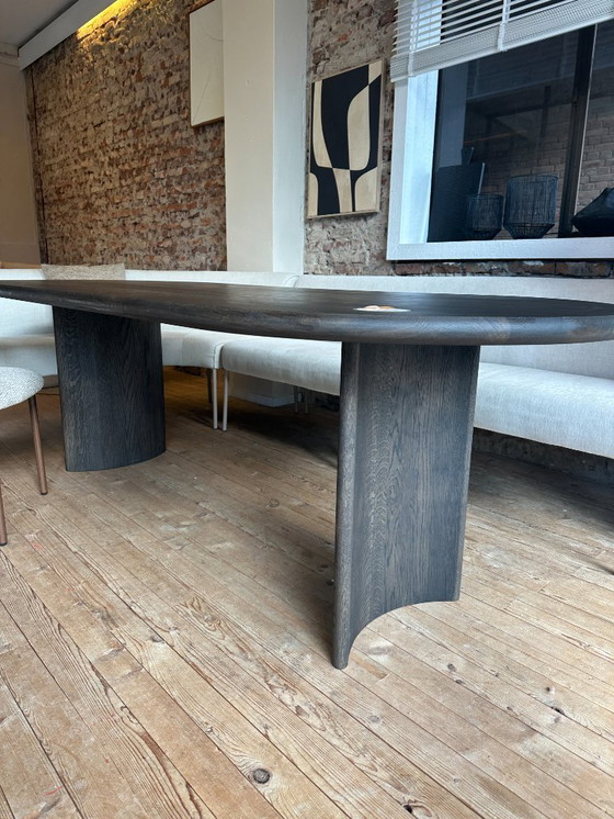 Image 1 of Table du Sud Dining Table Half Circle Black Smoke Intense 240x100 cm