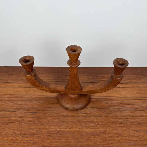 Image 1 of Candelabro de teca de tres brazos, 1960/70