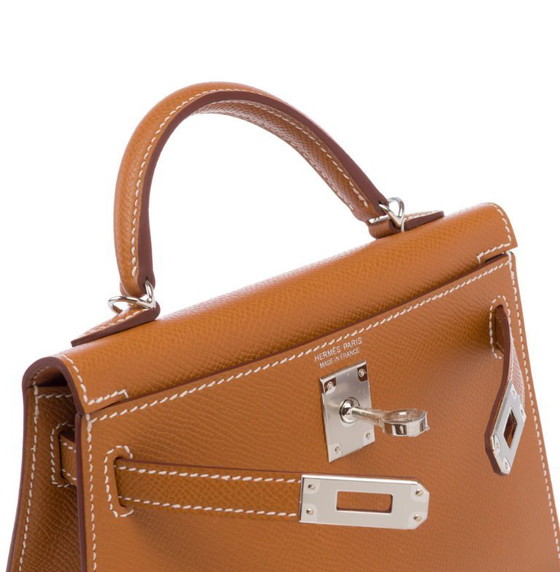 Image 1 of Borsa HERMES Kelly Mini in cuoio dorato - 103393