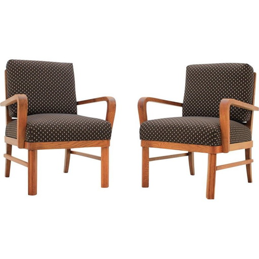 Pair of vintage armchairs, Czechoslovakia 1950