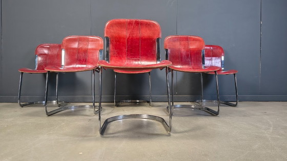 Image 1 of Vintage eetkamerstoelen van Cidue, set van 6, jaren 70