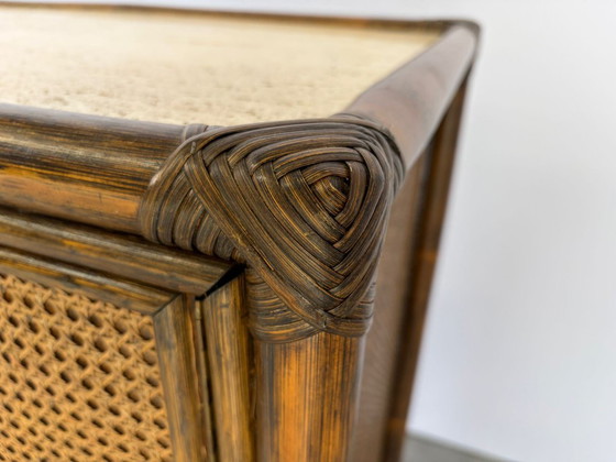 Vintage Rattan And Travertine Sideboard, 1960s – Dressoirs, Wood (photo 12 of 12)