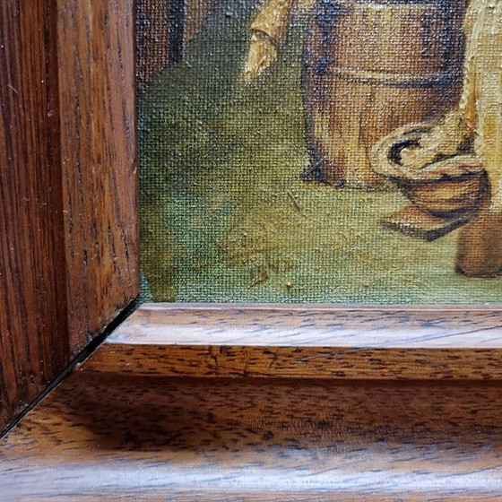 Image 1 of Gemälde mit Genreszene nach Adriaen Brouwer, 1940er Jahre