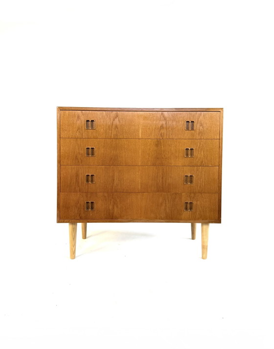 Image 1 of Vintage eikenhouten ladekast, Hjørnebo Møbelfabrik ‘60