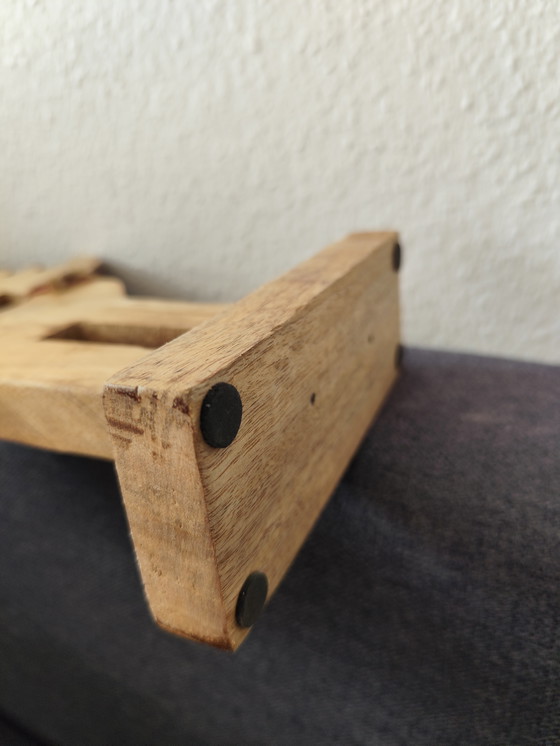 Image 1 of 🌲 Cute wooden moose figurine – 40 cm – natural – with bow & star 🌟