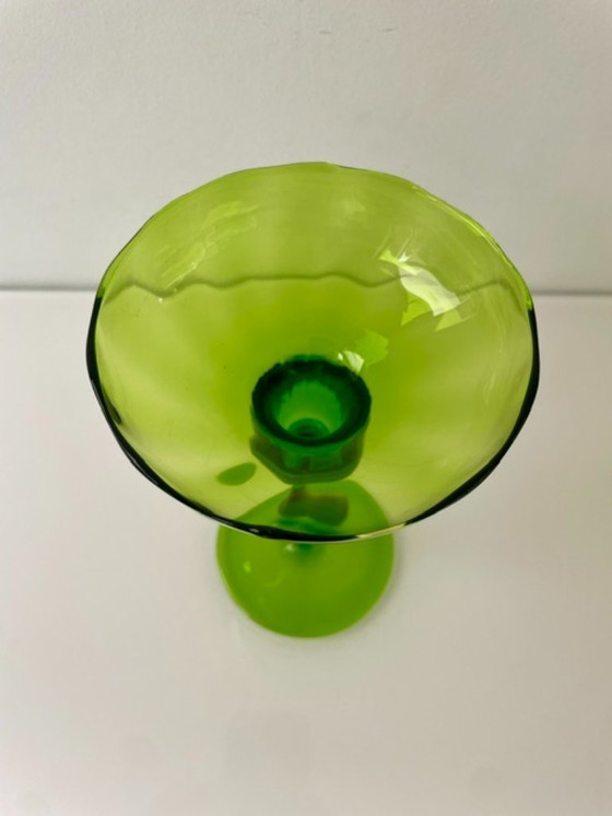 Image 1 of Vintage Scandinavische Glazen Kandelaar