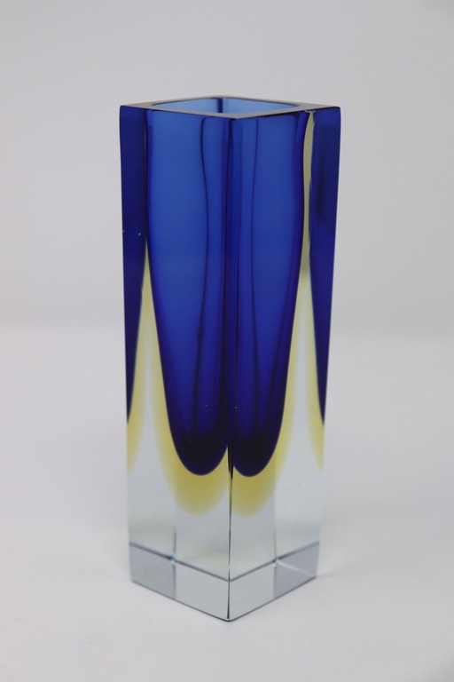 Petit vase bleu en verre de Murano, 1970S