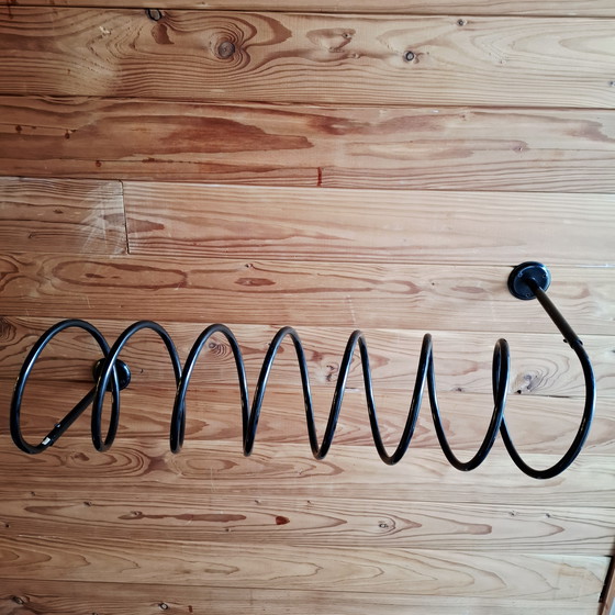 Image 1 of Vintage spiral wall coat rack black 80s