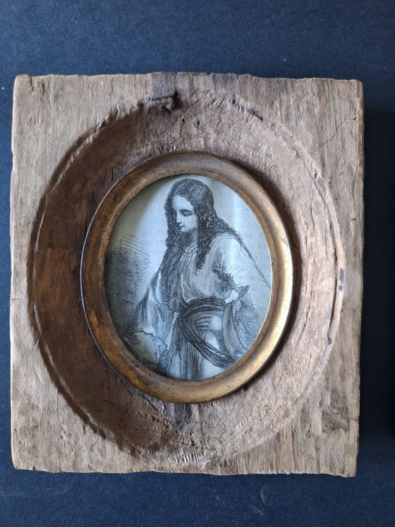 Antique devotional frames, folk art, 18th to early 19th century – Lithographs & prints, Paper (photo 3 of 6)