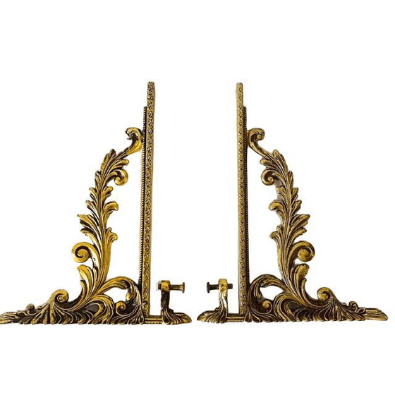 Vintage Mid-Century Messing Italiaanse Plankdragers Barok Hollywood Regency VCR 1960's – Wandrek, Brass (photo 5 of 8)