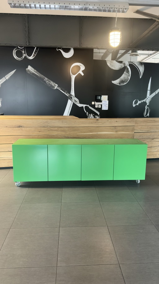 4-door sideboard bright green – dressoirs, Wood, Metal