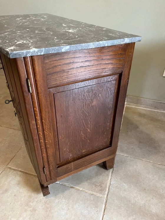 Art Deco low furniture – Sideboard, Marble, Wood (photo 12 of 21)