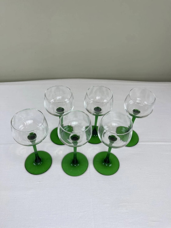 6 copas verdes Luminarc – Vasos y jarras, Crystal, Glass, Vintage (photo 8 of 8)