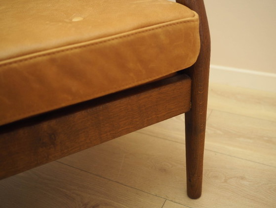 Divano danese a due posti in rovere massello oliato, con rivestimento in pelle naturale, risalente agli (photo 10 of 20)