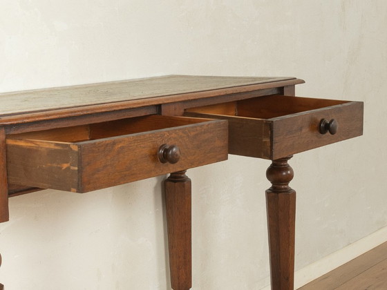 Antique Console Table with Fine Leather Writing Surface – Wood (photo 7 of 8)