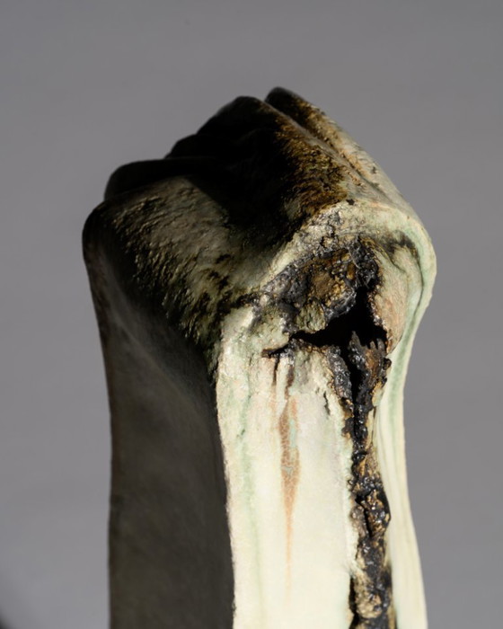 Image 1 of Uta Falter-Baumgarten Signed Studio Ceramic Brutalist Sculpture, Germany 1989 – Monumental Hand-Built Ceramic Object