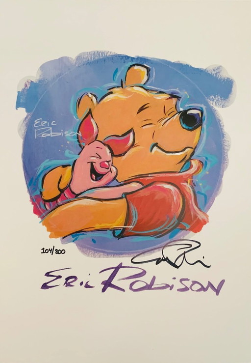 Hand-signed and numbered by Eric Robison: "Pooh and Piglet." Limited to one edition of 200. Here No. 104/200.