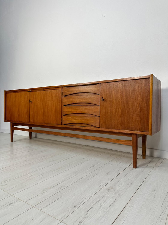 Image 1 of 1960s Vintage Large Minimalistic Mid-Century Teak Sideboard