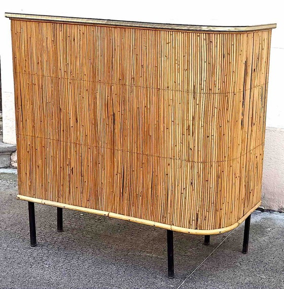 Image 1 of Bar 50er Jahre Weidengeflecht Höhe 108,5 cm