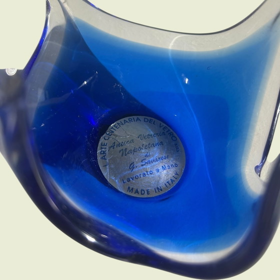 Image 1 of Murano Swan - G. Savarese - Blue/Clear Glass - Italy - Handmade