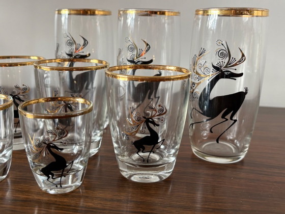 Image 1 of Hermosos vasos para cócteles Atomic Mid Century de la década de 1960