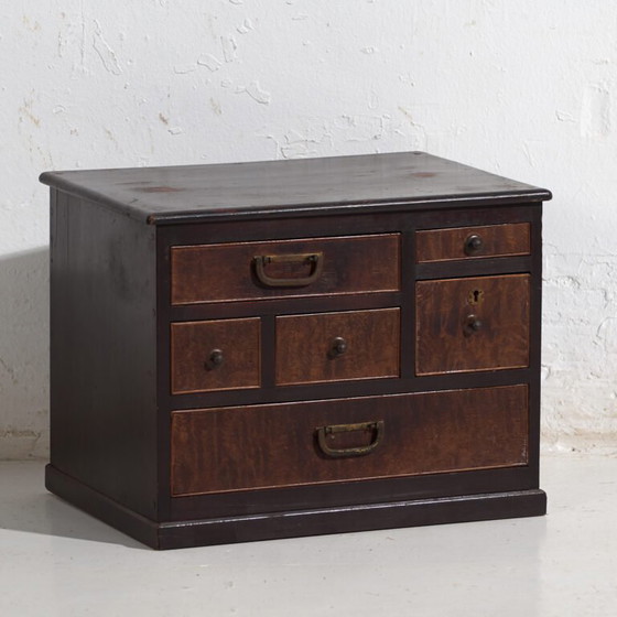 Small antique Japanese Tansu - Taishō / Showa Period (c. ) #99 – Chest of drawers, Metal (photo 9 of 40)