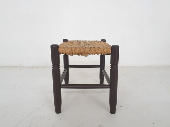Image 1 of Tabouret vintage en rotin et bois, années 1960