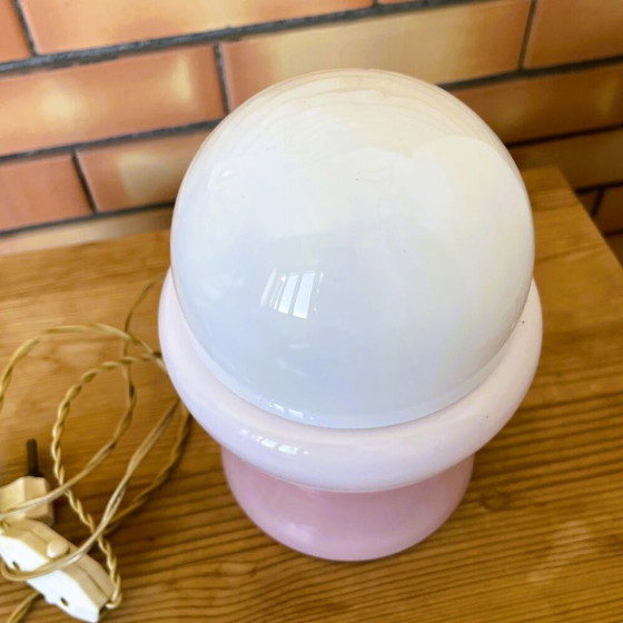 Space Age Pink Opaline Glass Accent Table Lamp, 1960s (photo 6 of 13)