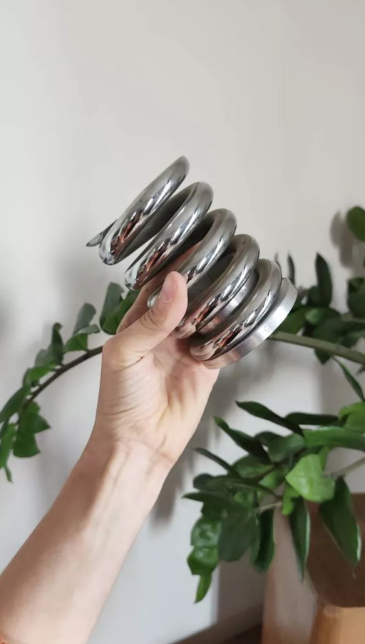 Pot Porte-Stylo « Ressort » en Acier – Design Années 70