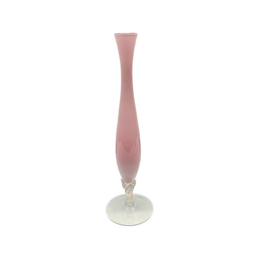 Vintage pink Opaline vase