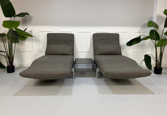 Image 1 of Rolf Benz Plura Fabric Grey Designer Sofa + Armchair