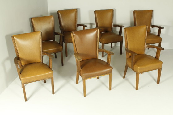 Image 1 of Sillones de H. Wouda para H. Pander & Zn., década de 1920, juego de 7