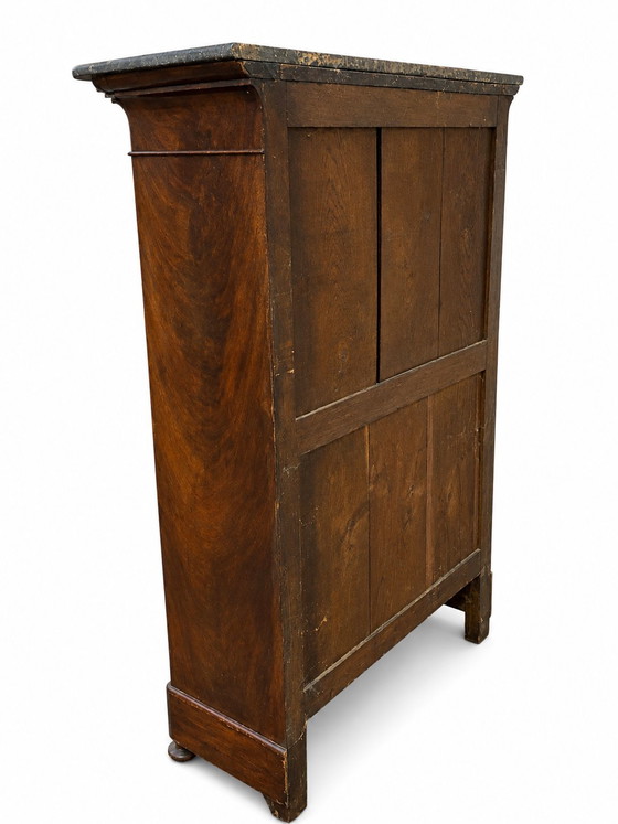 Flamed mahogany secretary desk - Louis-Philippe period, 19th century – Wood, Marble (photo 8 of 8)