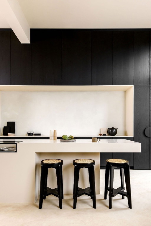 Set di 2 sgabelli da bar in legno Detjer DT.W.19 - Nero antracite – barkrukken, Rattan