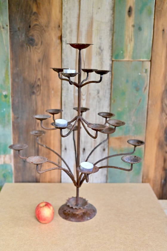 Image 1 of Grande albero di Natale brutalista/portacandele - Forgiatura