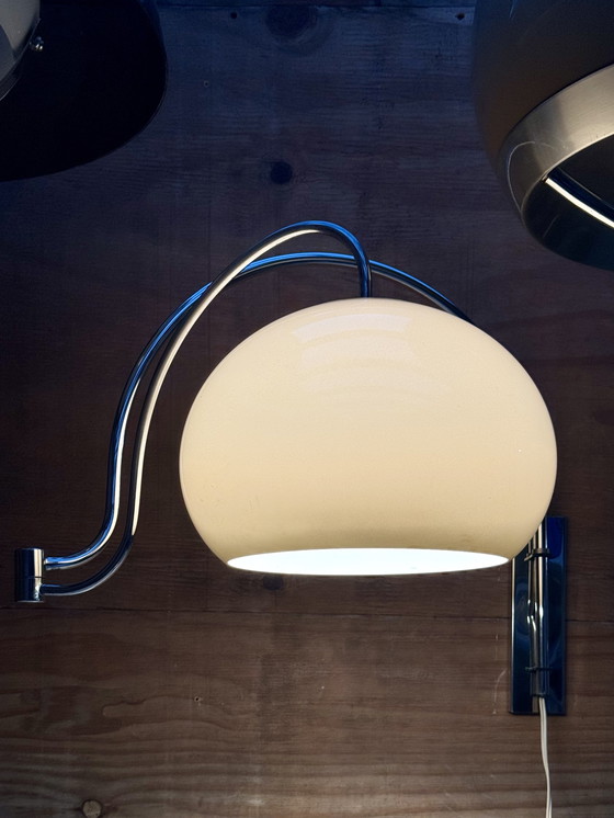 Image 1 of Lampada da parete a doppio arco Dijkstra – Mid Century Modern Space Age Vintage anni '70