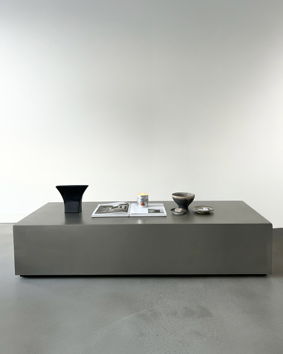 Image 1 of table basse en acier inoxydable