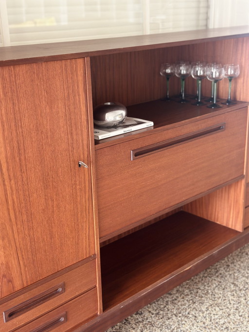 Vintage Highboard Kast Teak Midcentury Wandmeubel