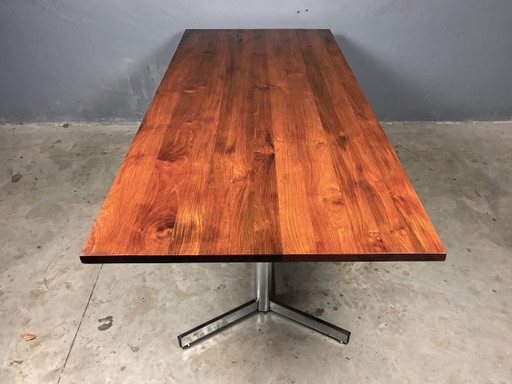 Vintage Dining Table Chrome Teak Minimalist – eettafels, Wood (photo 2 of 10)