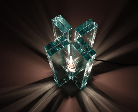 Image 1 of Set van 2 tafellampen/glasobjecten van Giorgio Reggiori voor Gallotti & Radice, jaren 1960, Italië